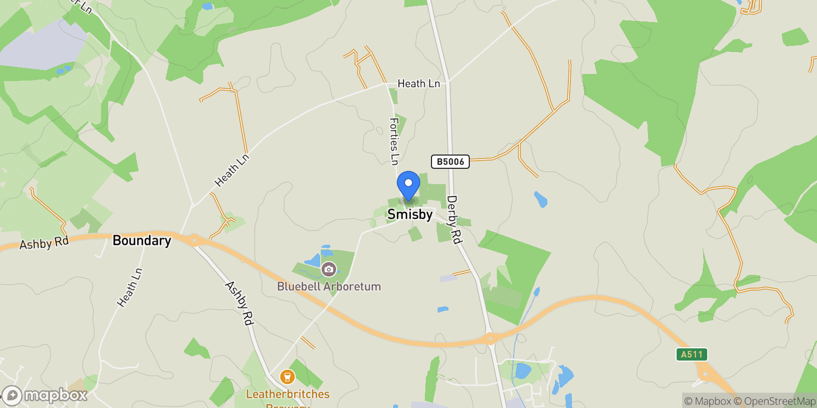 Map showing Chapel Street, Development Plot at High Croft, Smisby, Ashby-De-La-Zouch, Smisby, England, United Kingdom.