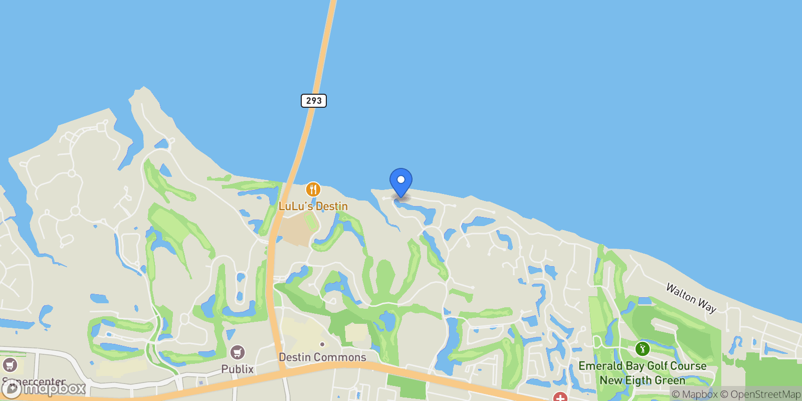 Map showing 459 Captains Circle, Destin, FL 32541, Destin, Florida, United States.