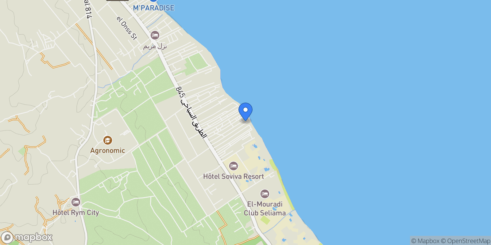 Map showing Hammam Sousse, Sousse, Tunisia.