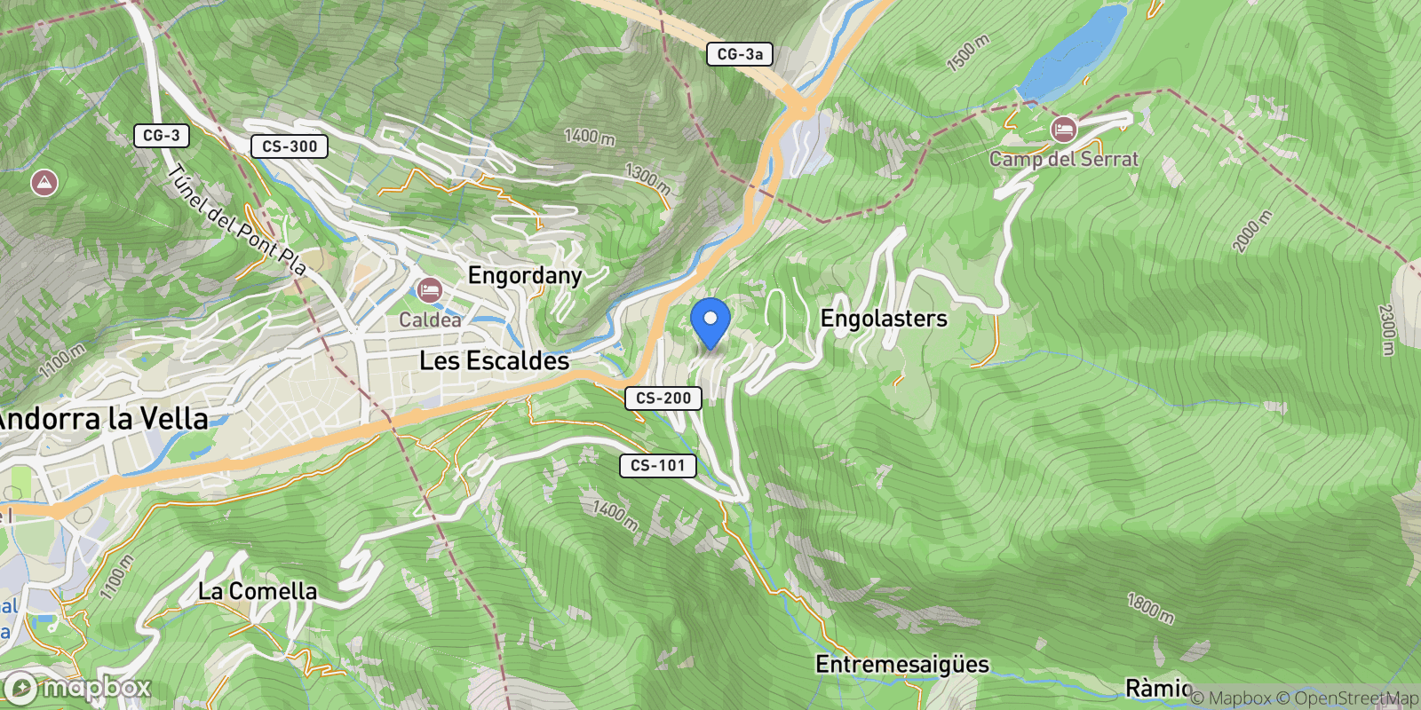 Map showing Urbanització Can Noguer, Escaldes-Engordany, Escaldes-Engordany, Escaldes-Engordany, Escaldes-Engordany, Andorra.