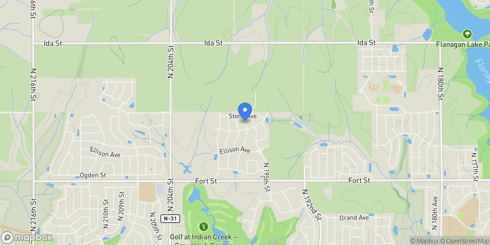 Map showing 5807 N 197th Street, Elkhorn, NE 68022, Bennington, Nebraska, United States.