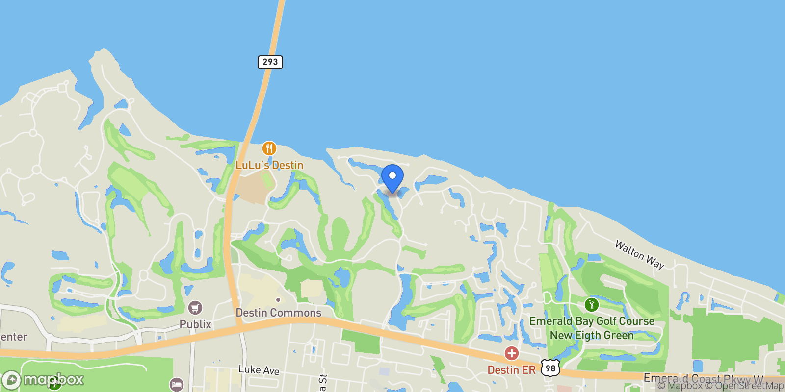 Map showing 420 Commodore Point Road, Destin, FL 32541, Destin, Florida, United States.