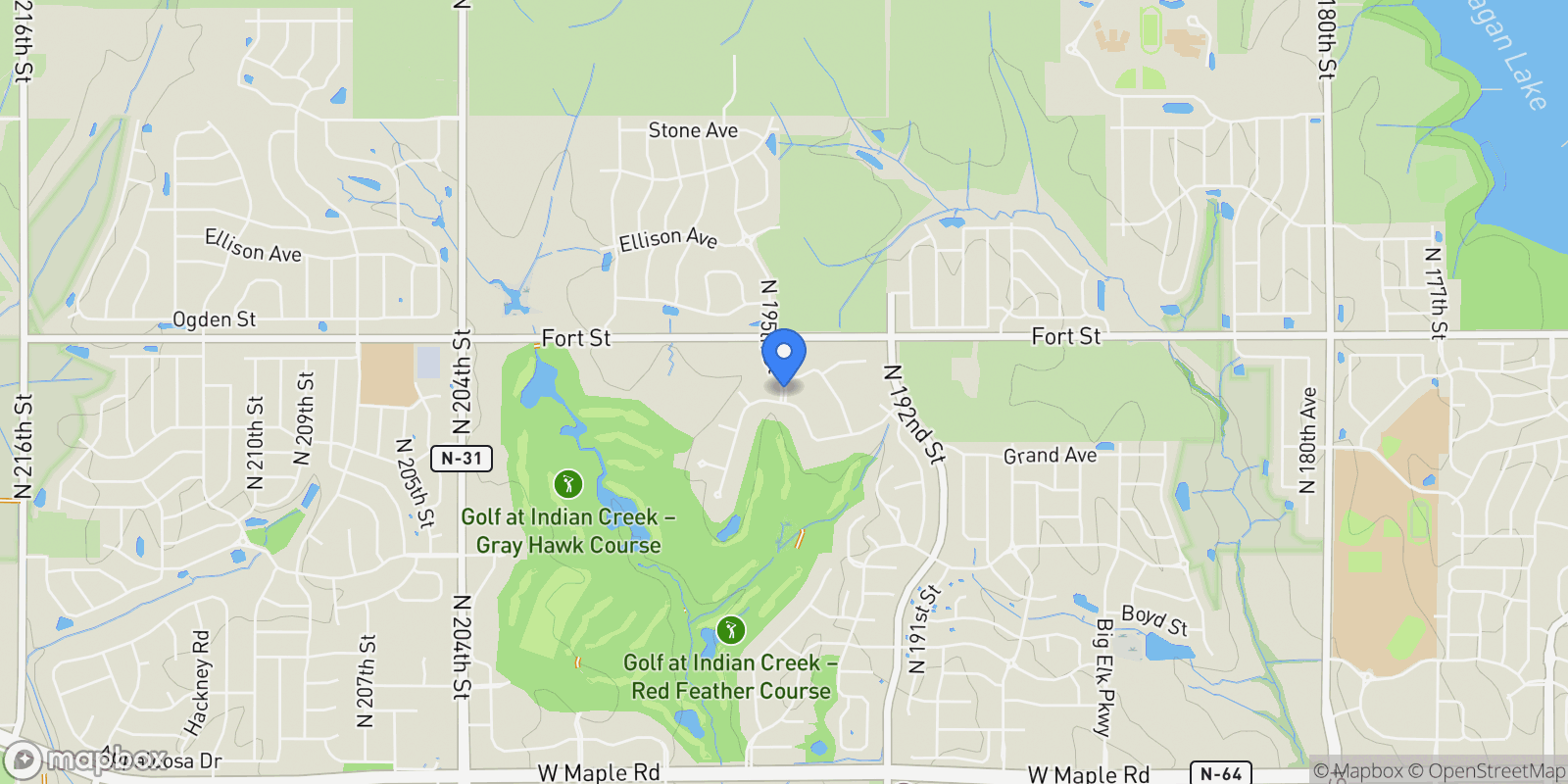 Map showing 5717 N 195th Street, Elkhorn, NE 68022, Omaha, Nebraska, United States.