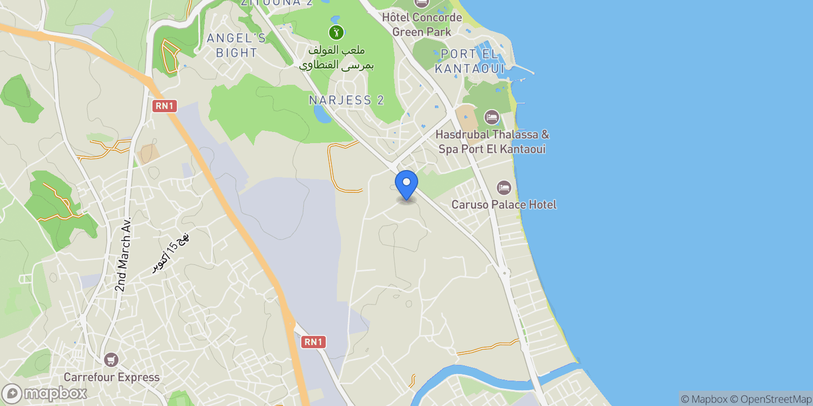 Map showing Hammam Sousse, Sousse, Tunisia.