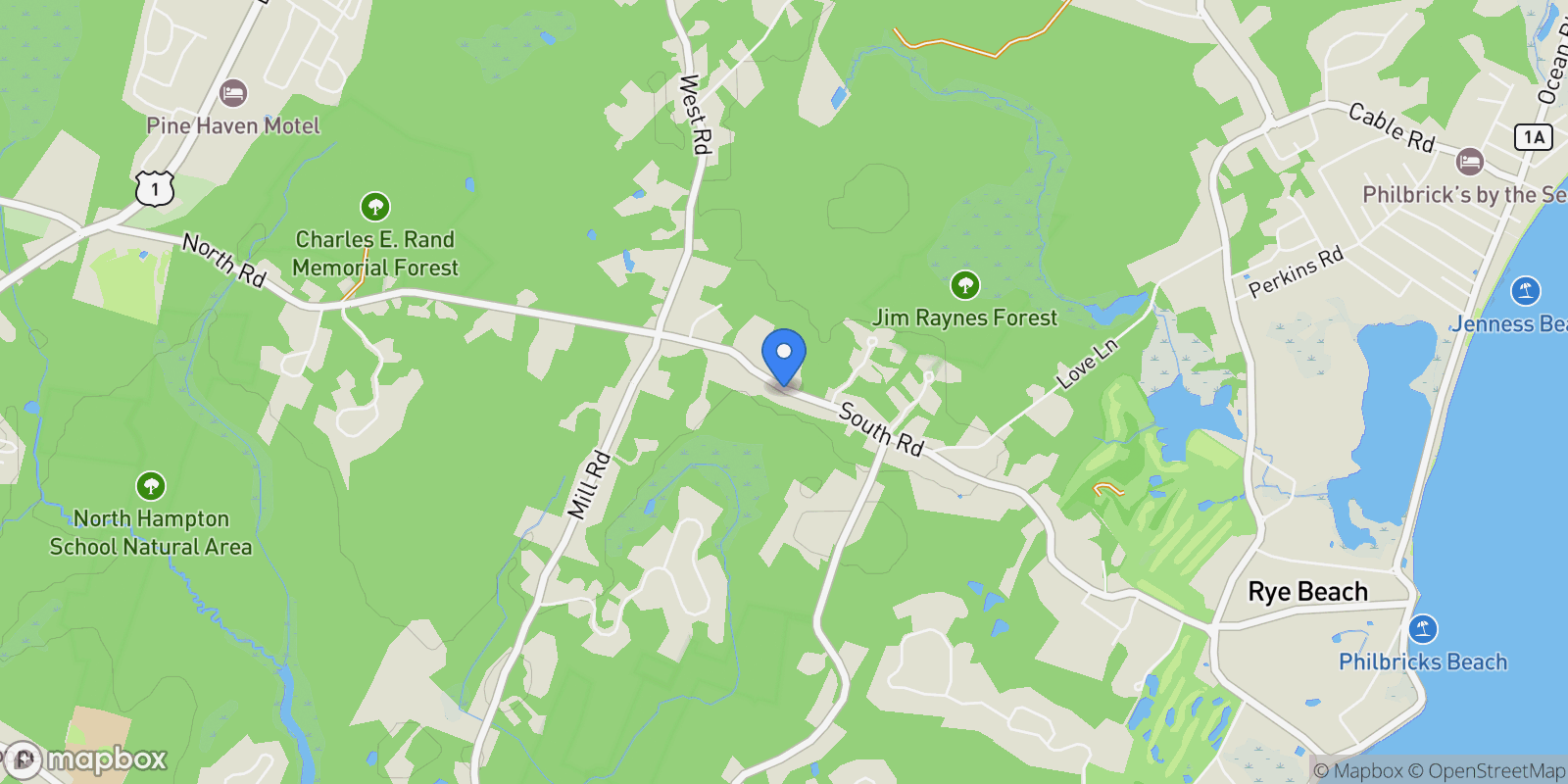 Map showing 495 South Road, Rye, NH, 03870, USA, Rye, New Hampshire, United States.