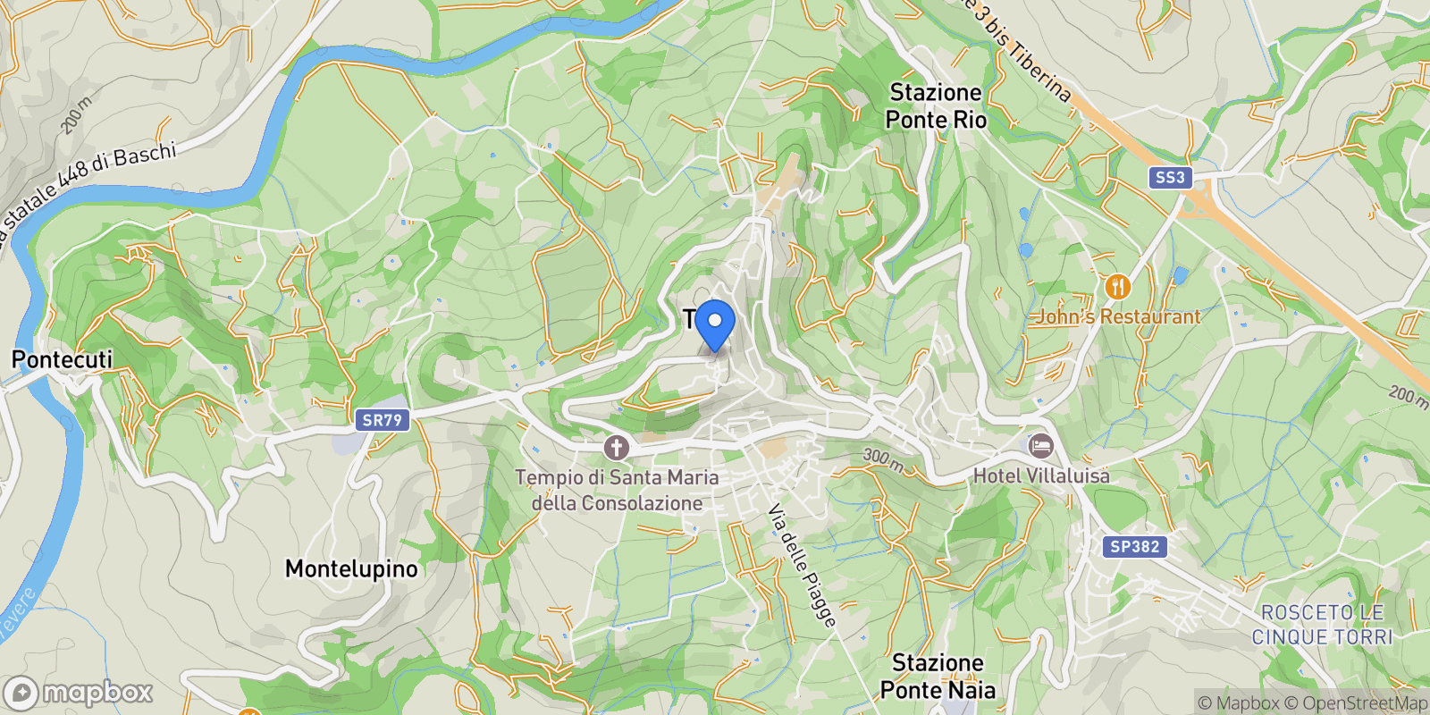 Map showing 06059 Todi, Province of Perugia, Italy, Todi, Umbria, Italy.