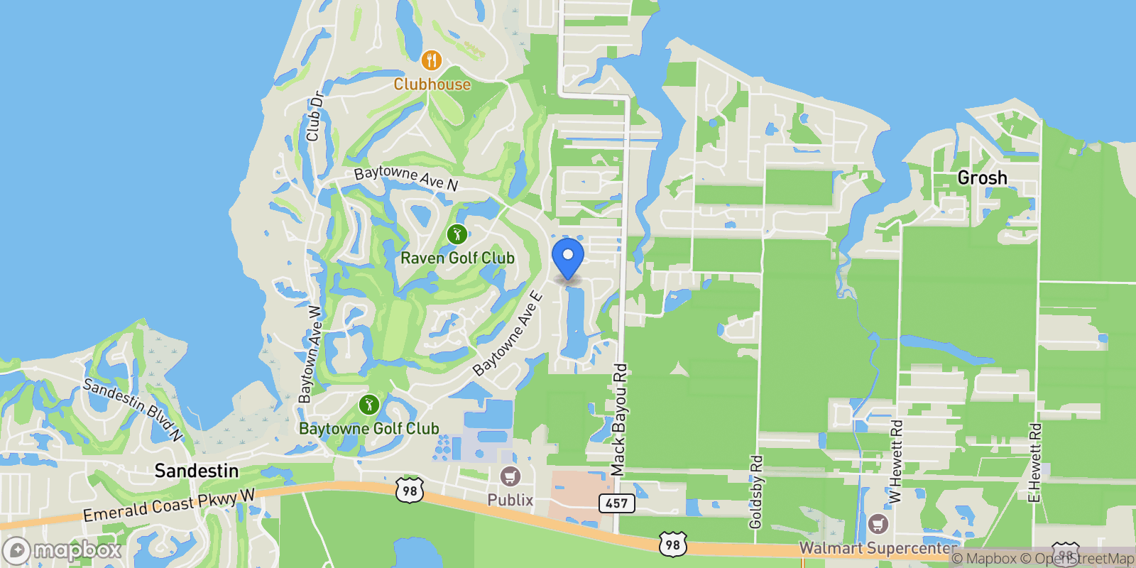 Map showing 2071 Crystal Lake Drive, Miramar Beach, FL 32550, Miramar Beach, Florida, United States.