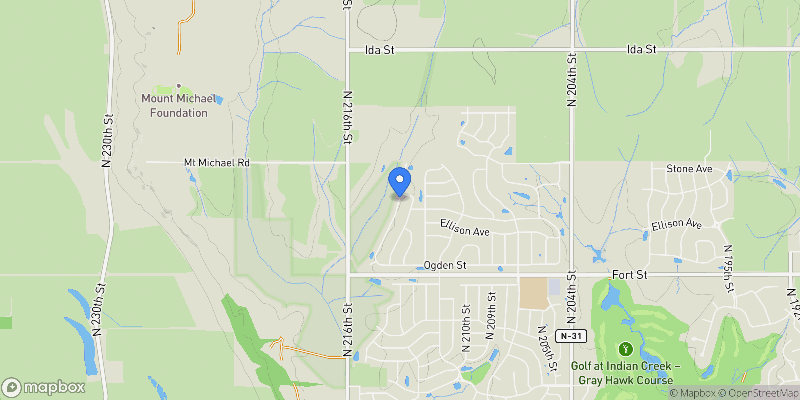 Map showing 5714 N 213th Avenue, Elkhorn, NE 68022, Omaha, Nebraska, United States.