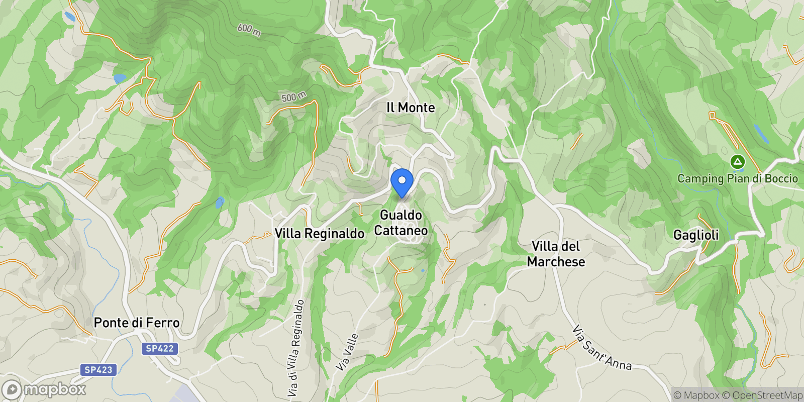 Map showing Voc. Montenero, Gualdo Cattaneo, Umbria, Italy.