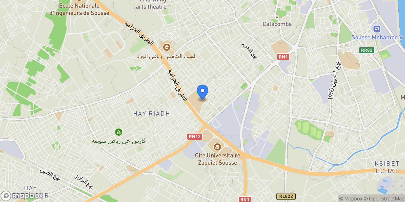 Map showing Sousse, Sousse, Tunisia.