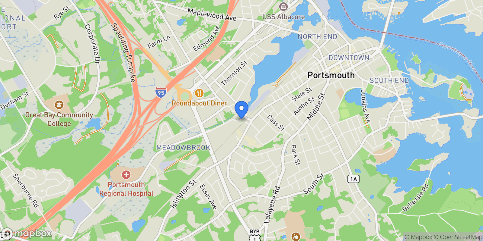 Map showing 50 Cate Street, #4, Portsmouth, NH, 03801, USA, Portsmouth, New Hampshire, United States.