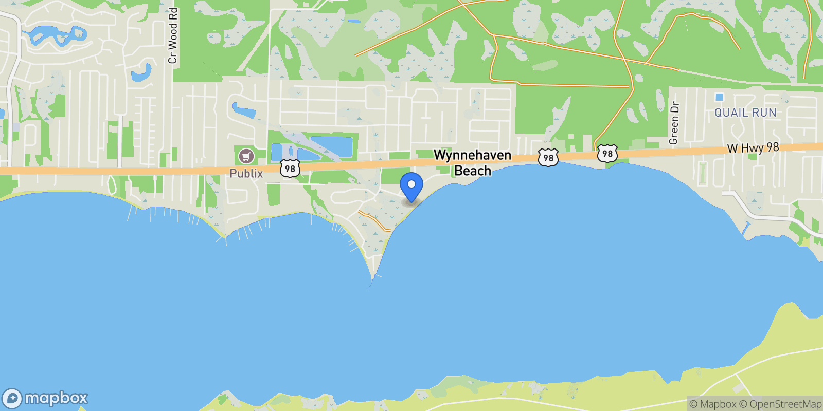 Map showing 221 Wynnehaven Beach Road, Mary Esther, FL 32569, Mary Esther, Florida, United States.