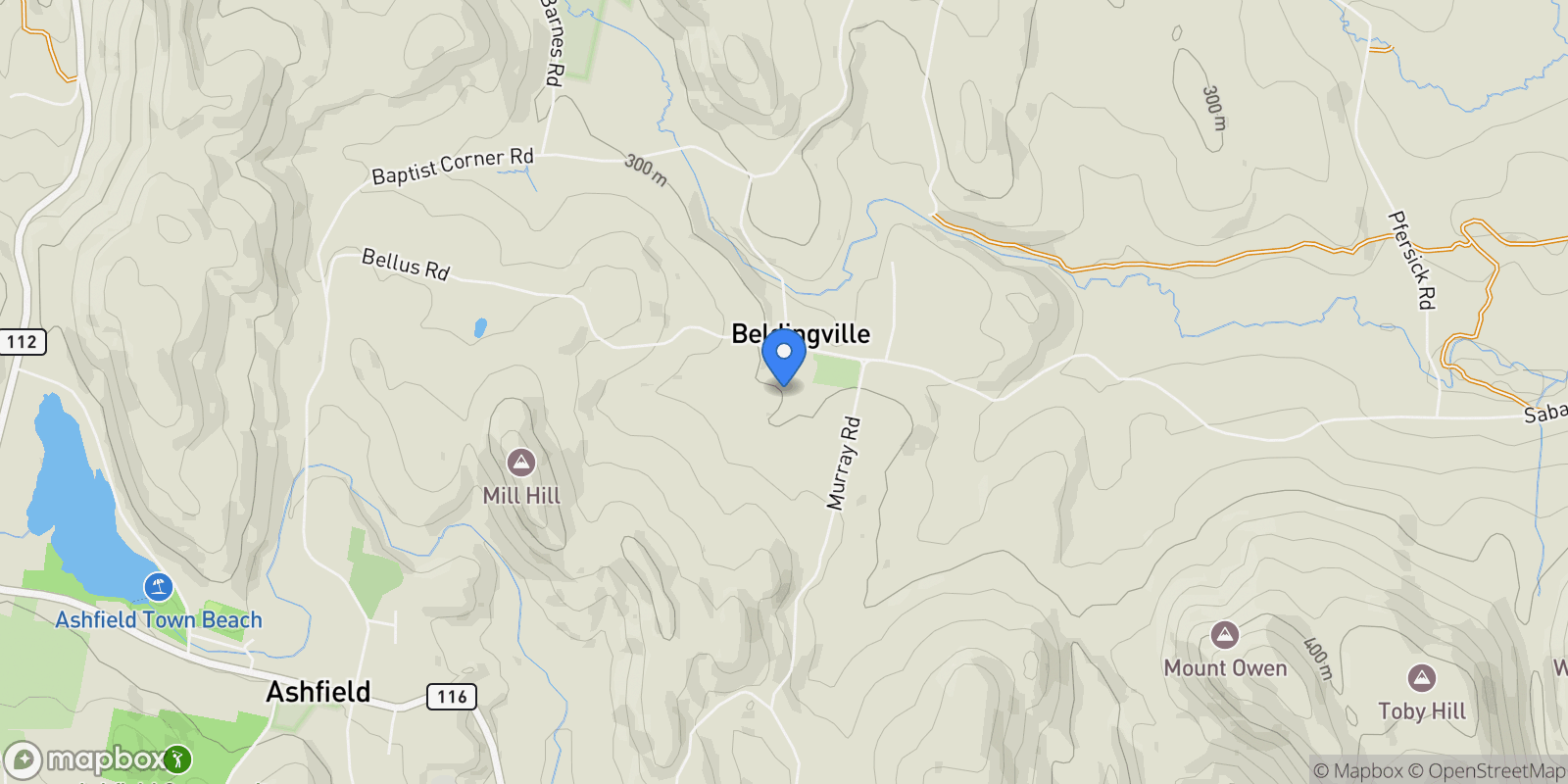Map showing 240 Beldingville Rd, Ashfield, MA 01330, Ashfield, Massachusetts, United States.