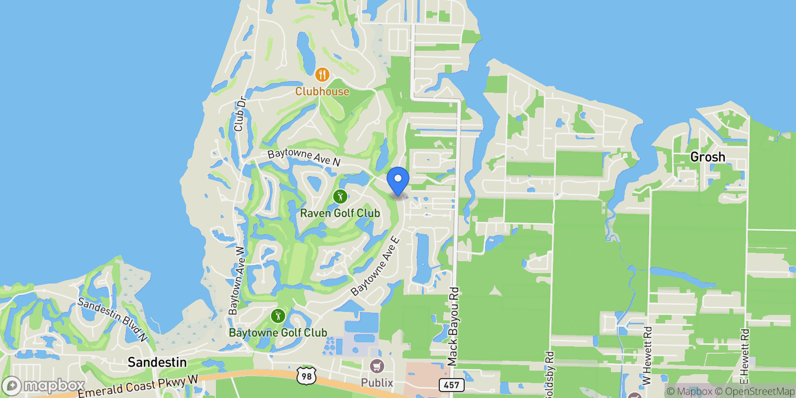 Map showing 1473 E Baytowne Avenue, Miramar Beach, FL 32550, Miramar Beach, Florida, United States.