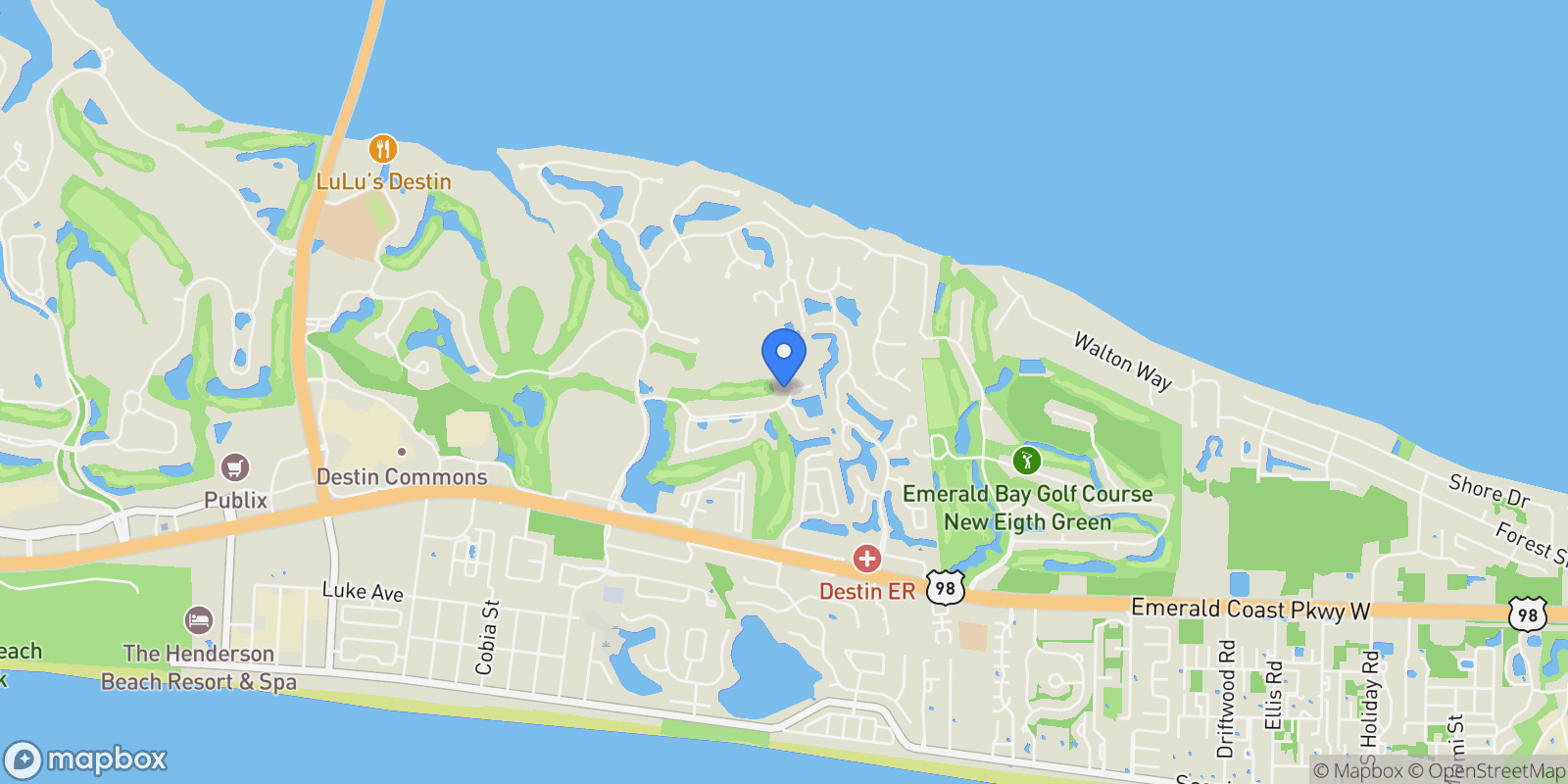 Map showing 4583 Sailmaker Lane, Destin, FL 32541, Destin, Florida, United States.