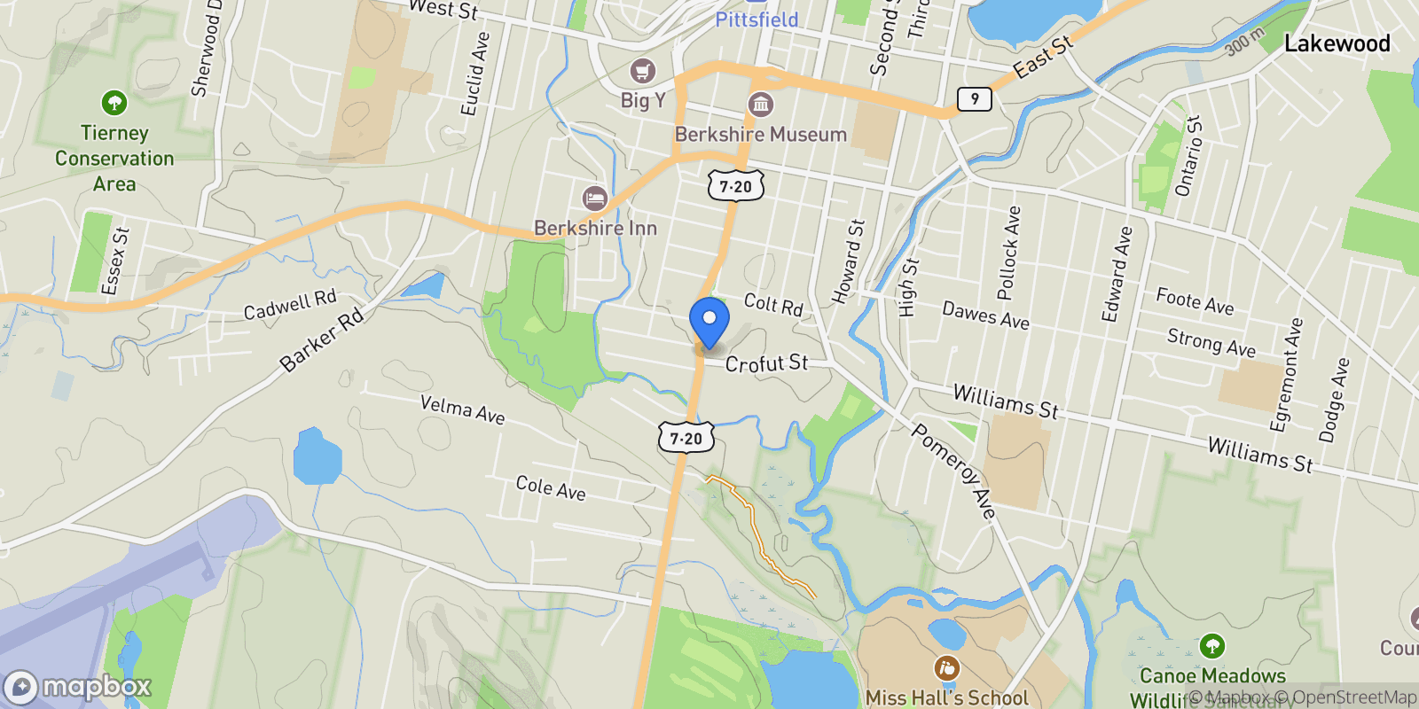 Map showing 5 Crofut St, Pittsfield, MA 01201, Pittsfield, Massachusetts, United States.