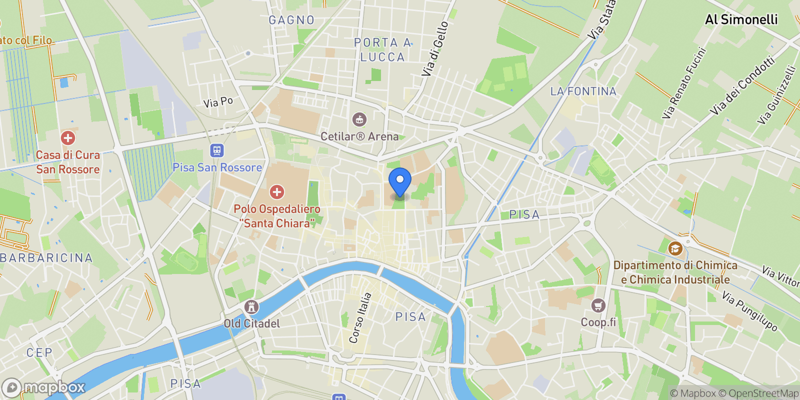 Map showing Piazza Martiri della Libertà,, Riglione-Oratoio, Tuscany, Italy.