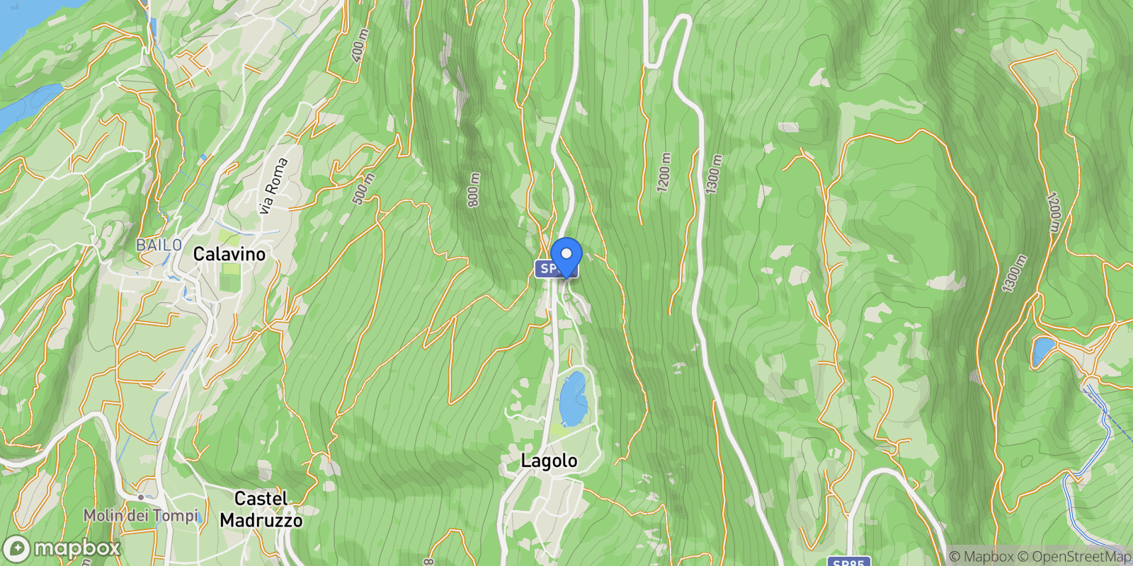 Map showing via malga, Lagolo, Trentino-South Tyrol, Italy.
