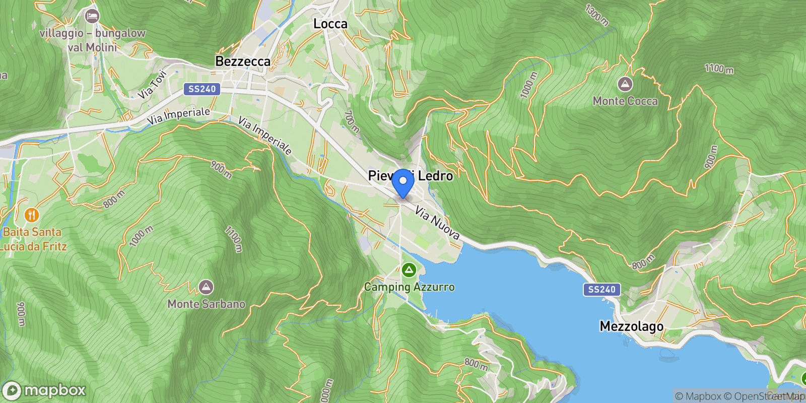 Map showing Via Nuova, Pieve di Ledro, Trentino-South Tyrol, Italy.