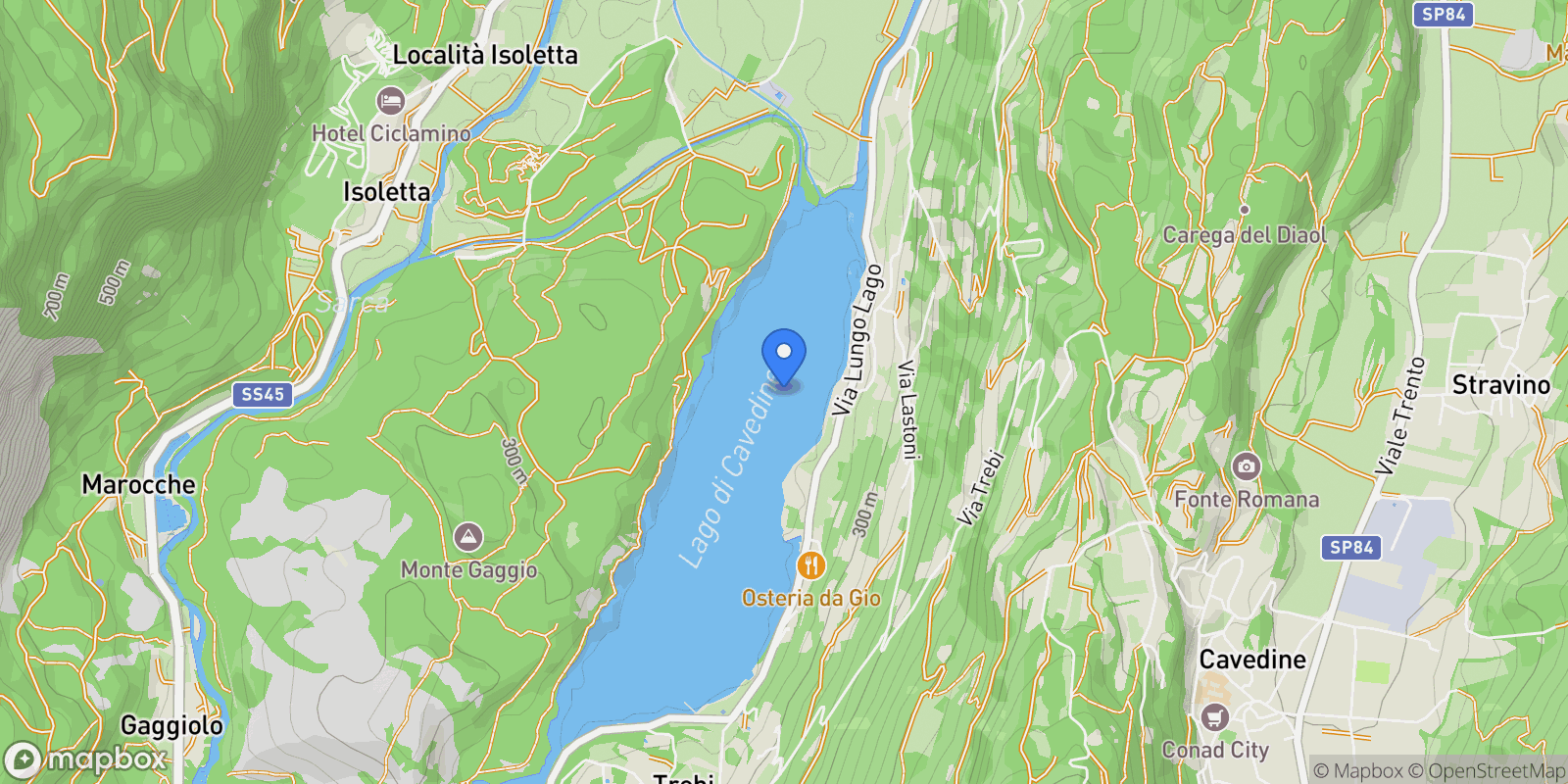 Map showing via lungolago, Trentino-South Tyrol, Italy.