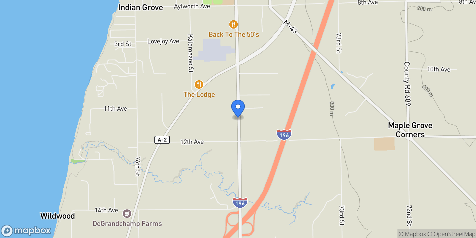Map showing 10802 M-140, South Haven, MI 49090, South Haven, Michigan, United States.