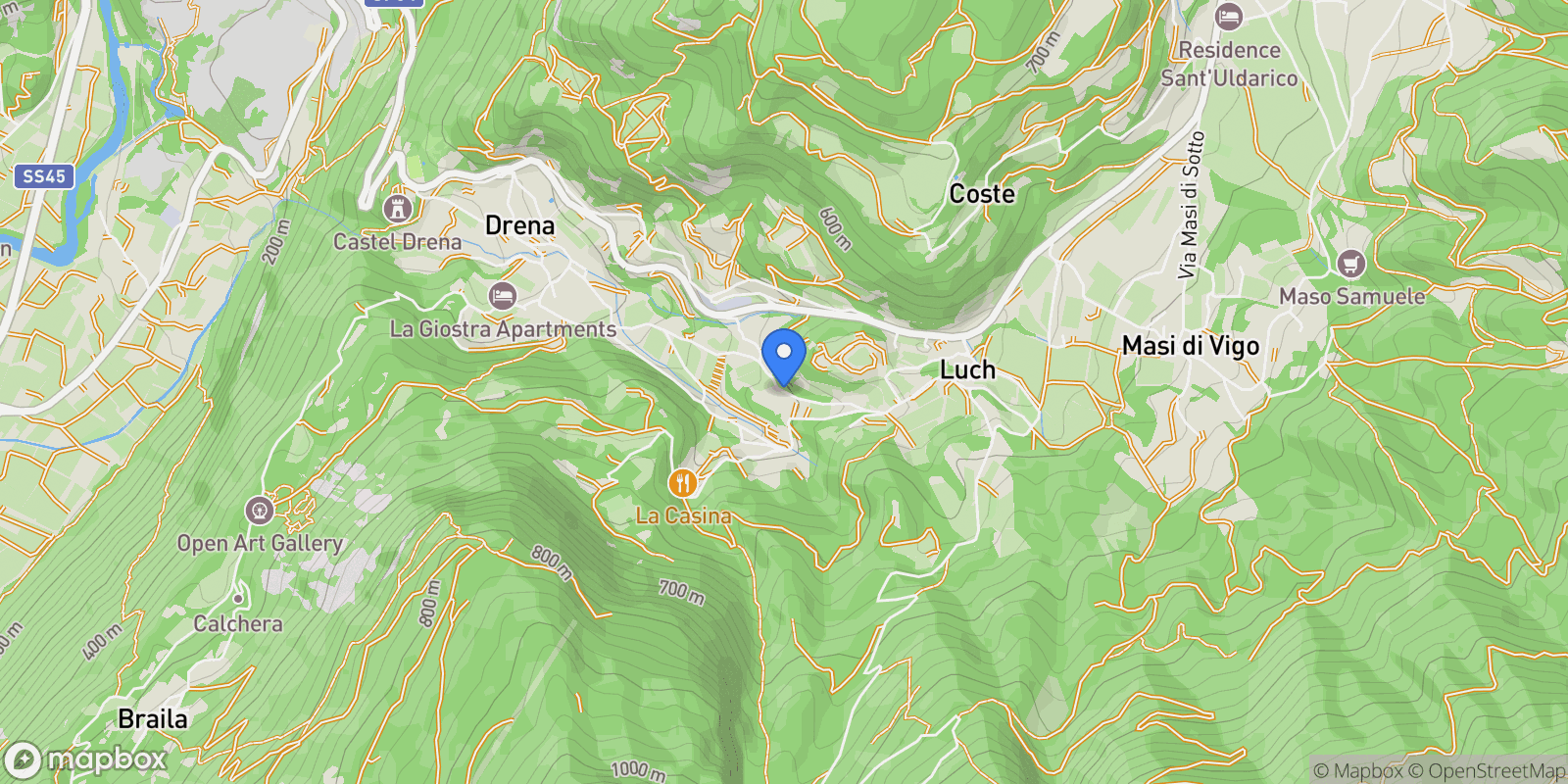 Map showing via dei vespai, Trentino-South Tyrol, Italy.
