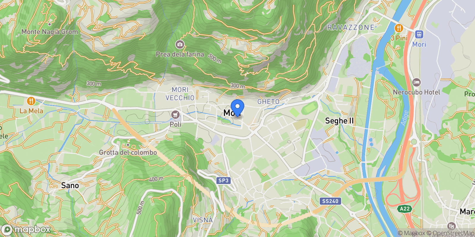 Map showing Mori, Trentino-South Tyrol, Italy.