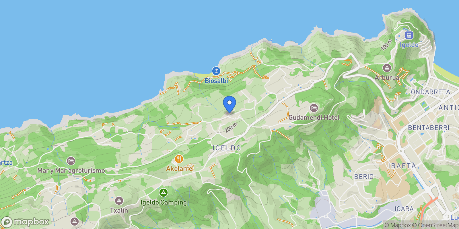 Map showing Marabieta, Igueldo, Guipúzcoa, Igueldo, Mendebaldea, Donostia-San Sebastian, Spain.