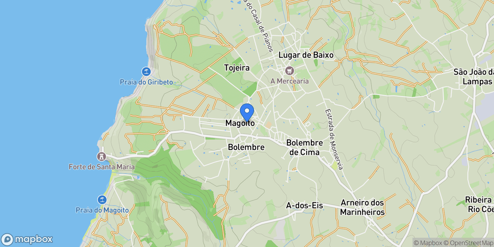Map showing São João das Lampas e Terrugem, Lisboa, São João das Lampas, Lisbon, Portugal.
