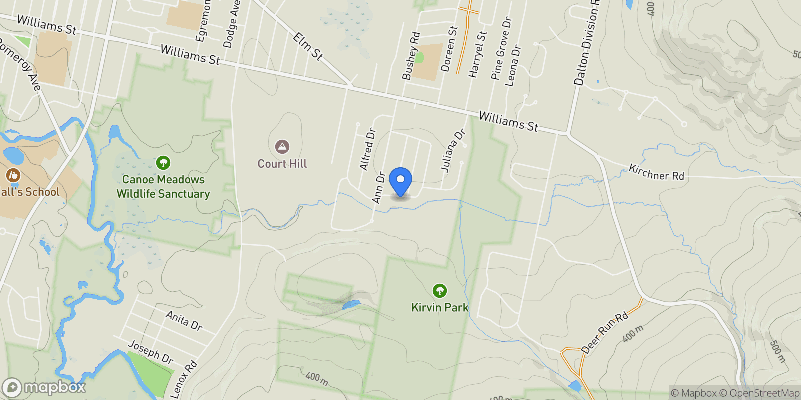 Map showing 68 Brookside Dr, Pittsfield, MA 01201, Pittsfield, Massachusetts, United States.