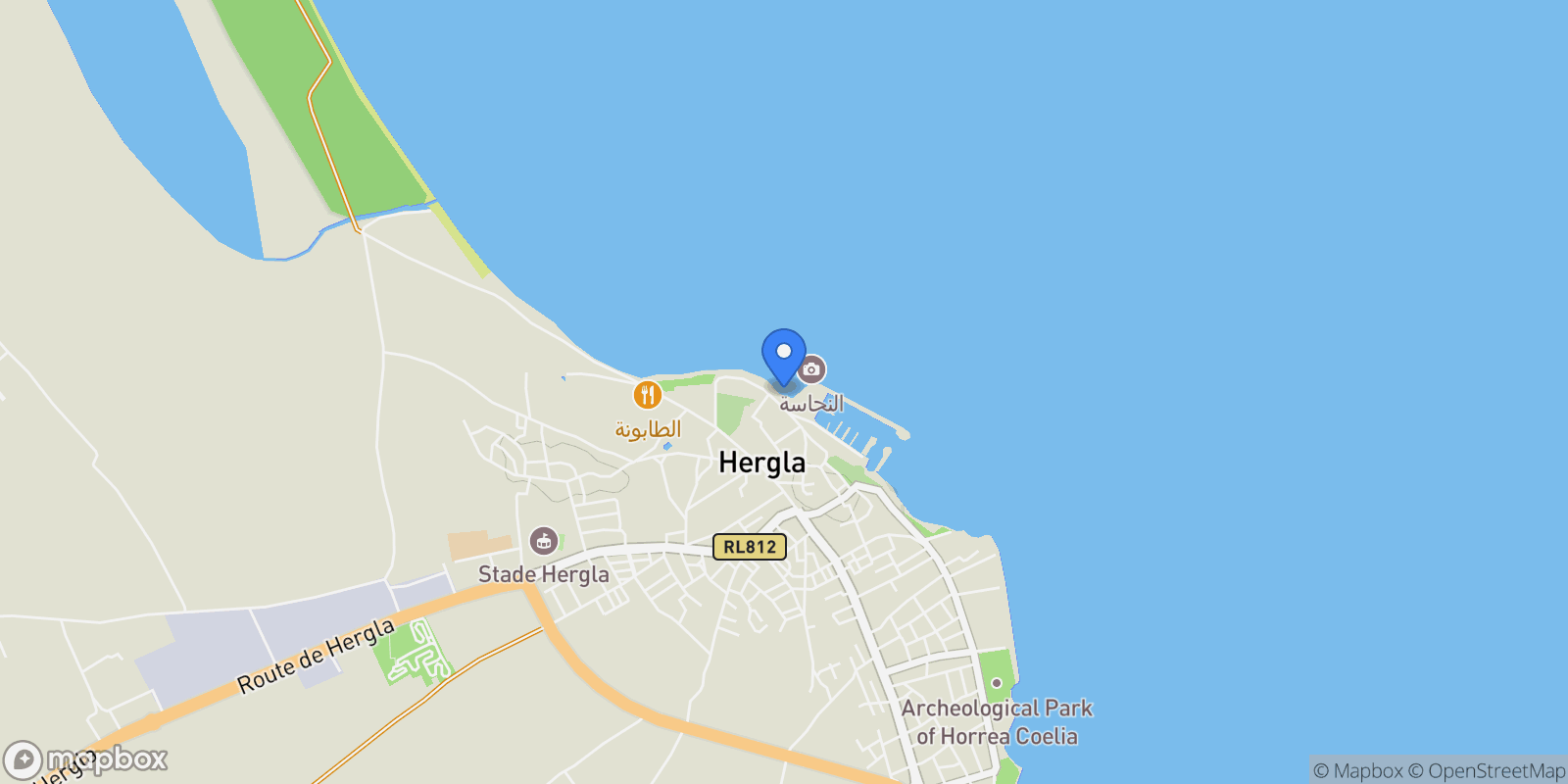 Map showing El Medfoun, Hergla, Sousse, Tunisia.