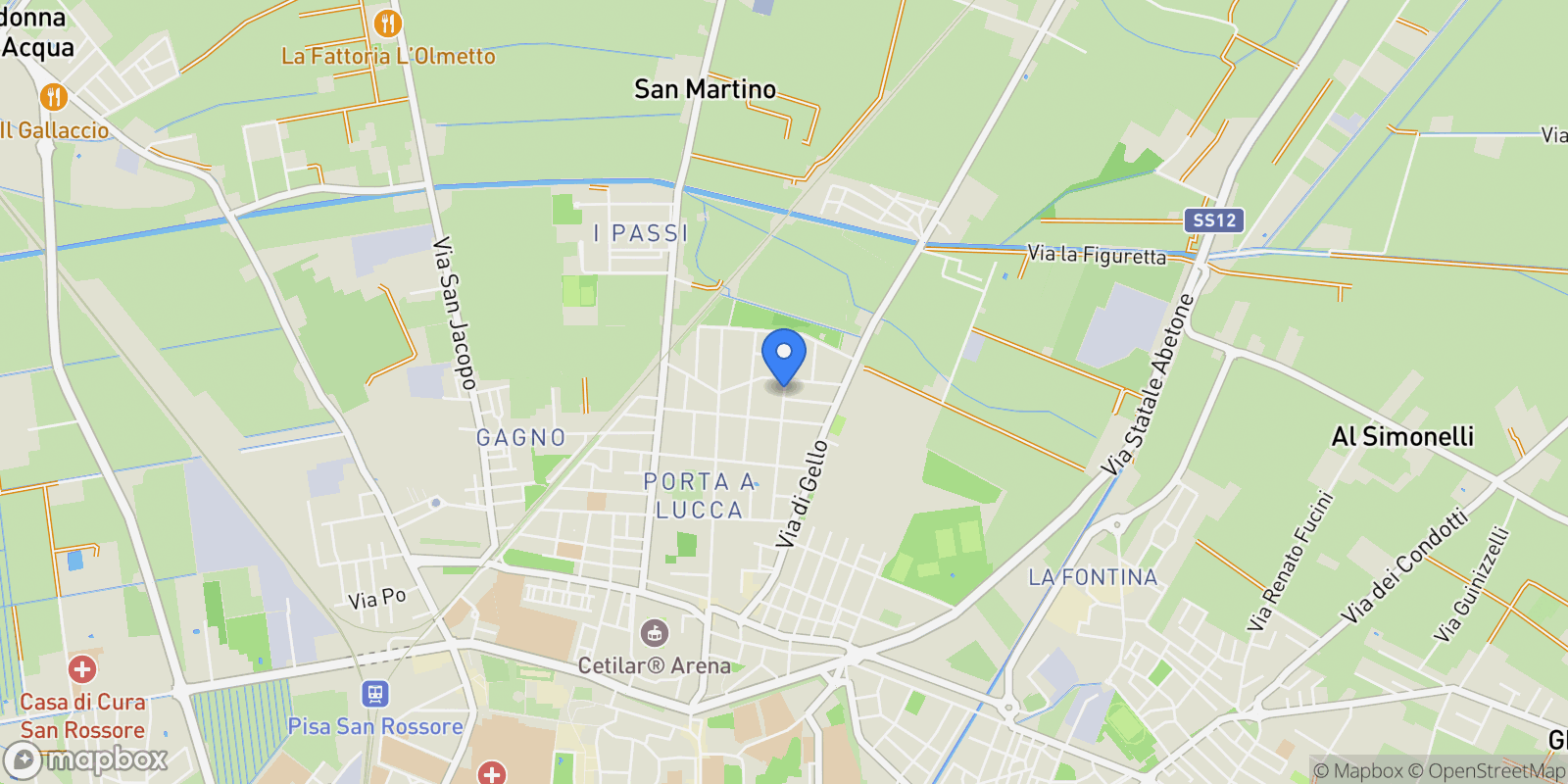 Map showing Via Giovanni Randaccio,, Riglione-Oratoio, Tuscany, Italy.