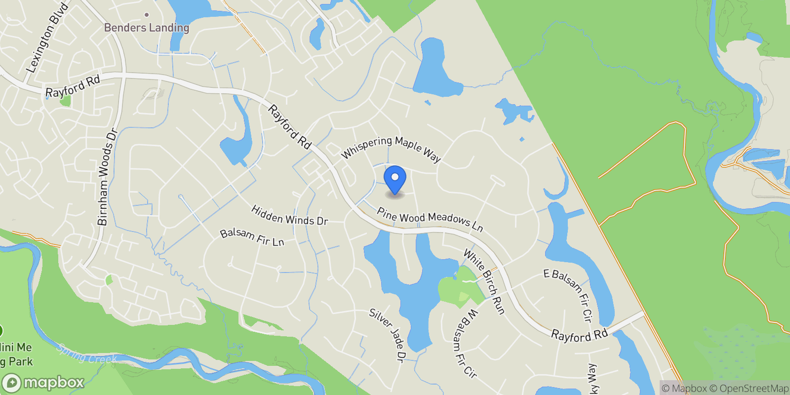 Map showing 5006 Newport Court, Spring, Texas, United States.