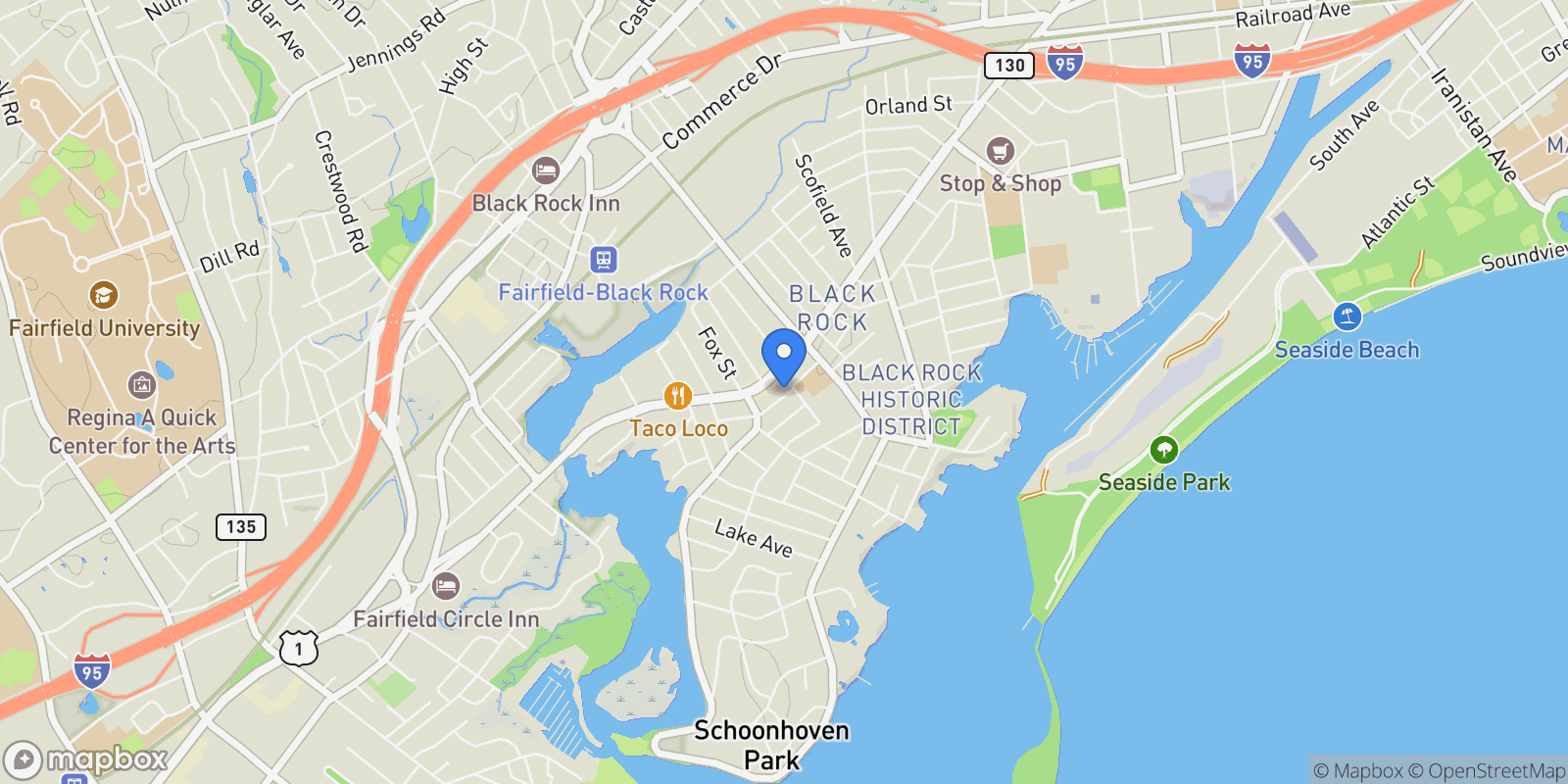 Map showing 39 Jetland Place, Bridgeport, Connecticut, United States.