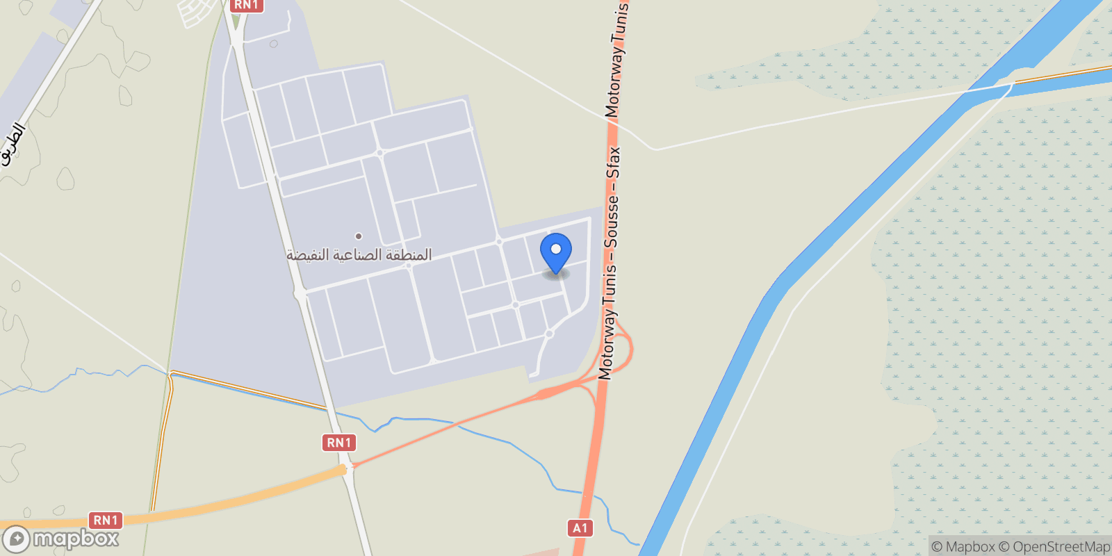 Map showing Enfidha, Sousse, Tunisia.