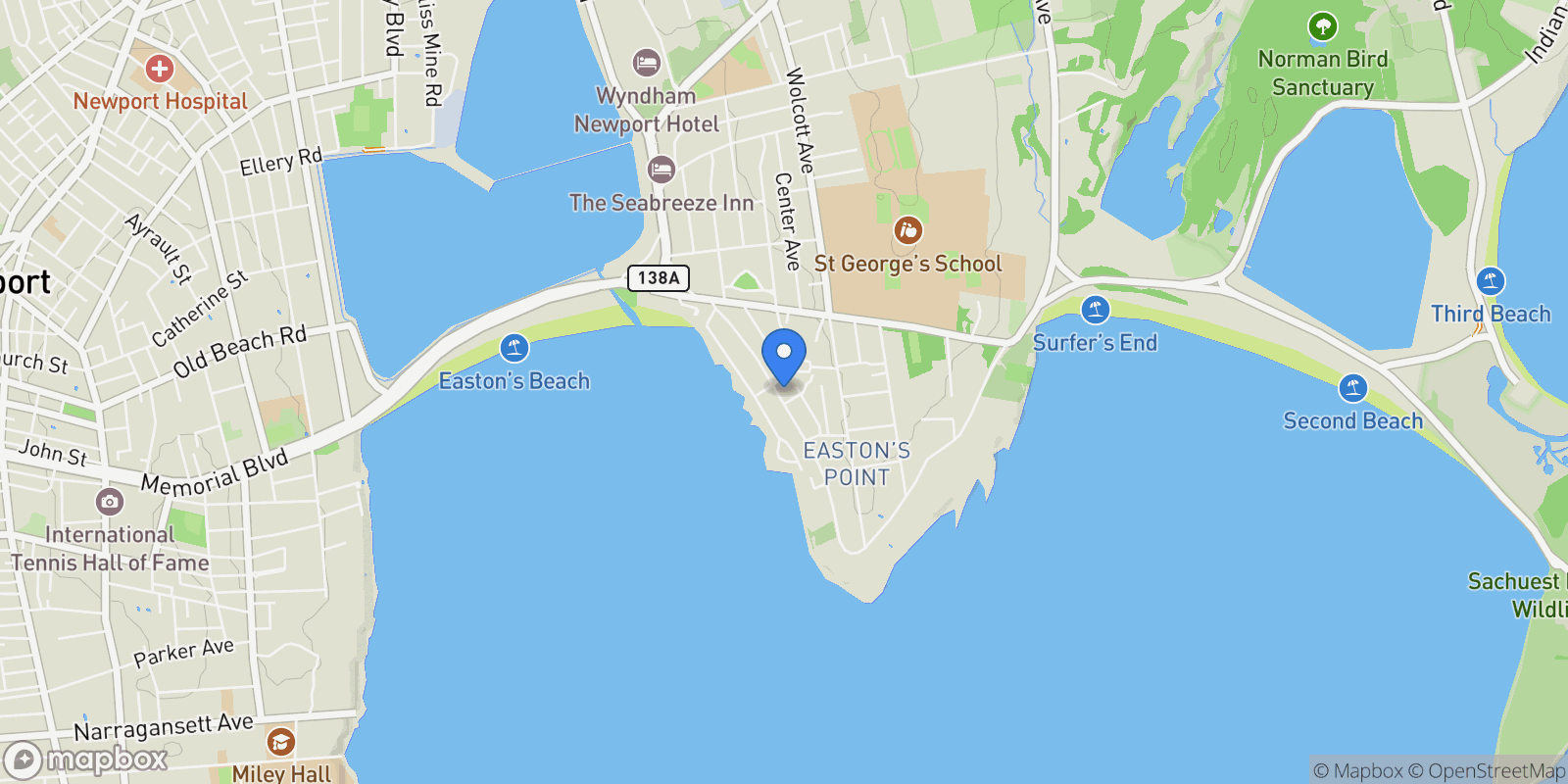 Map showing 140 Tuckerman Avenue, Middletown, RI 02842, Middletown, Rhode Island, United States.
