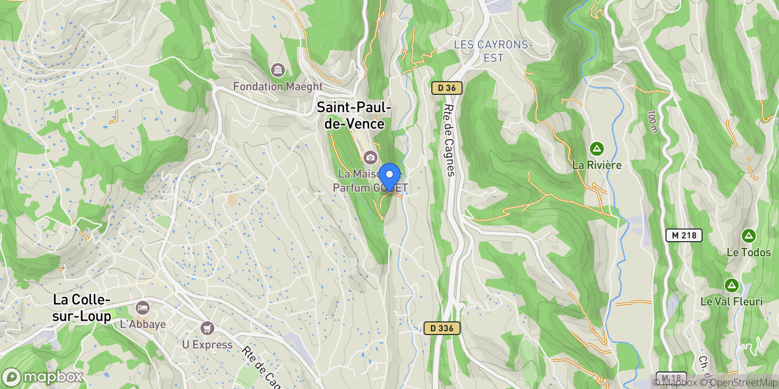Map showing Saint Paul de Vence, Provence-Alpes-Côte d'Azur, France.