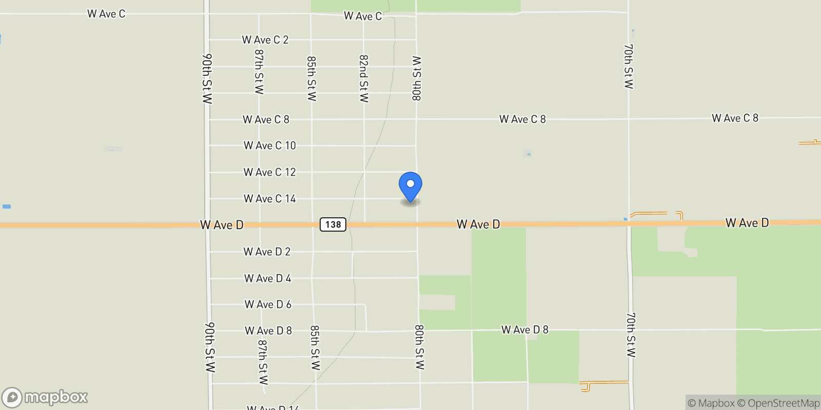 Map showing 49239 80th Street W, Lancaster, CA 93536, Lancaster, California, United States.