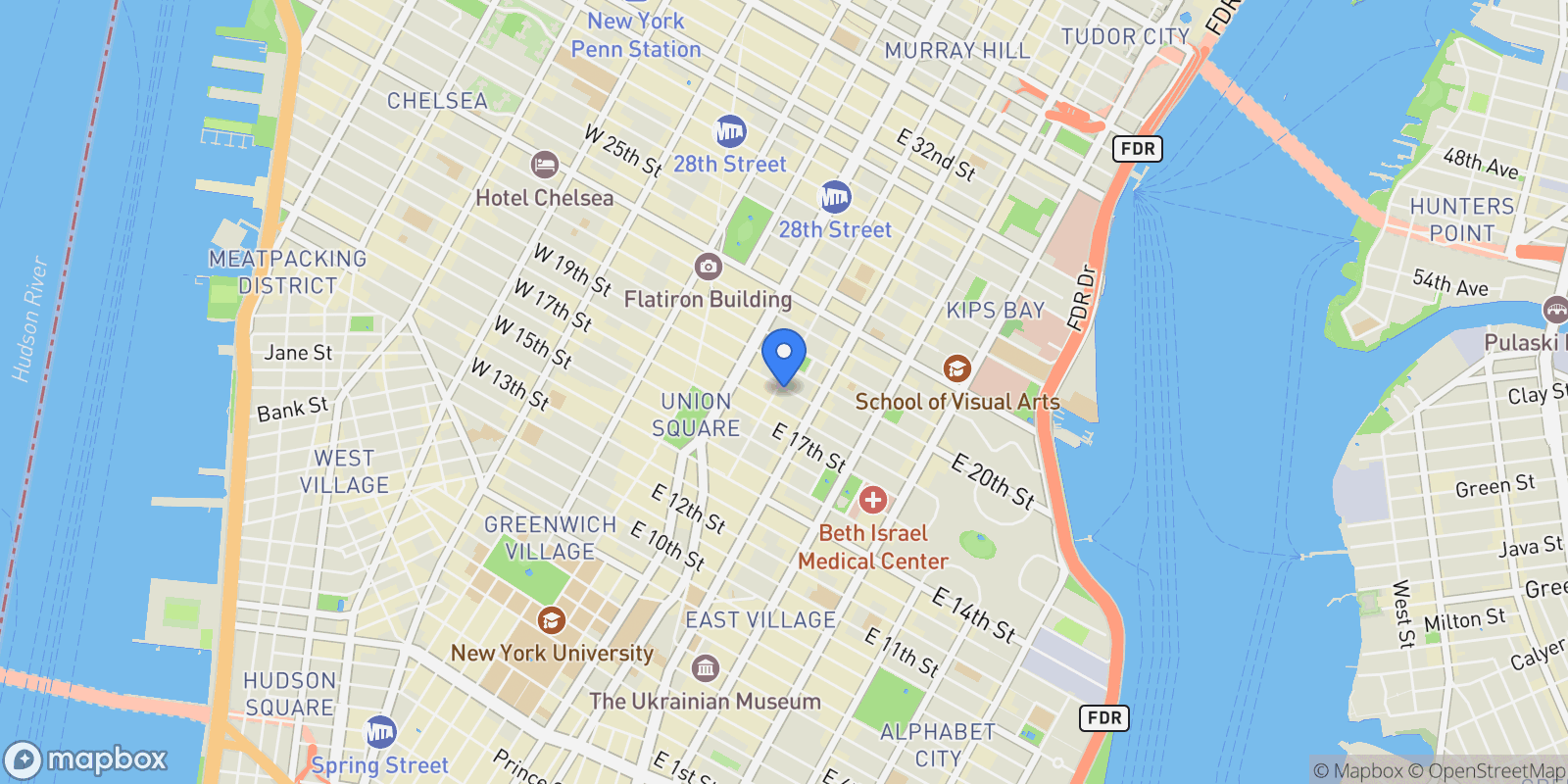 Map showing 78 IRVING PL, New York, New York, United States.