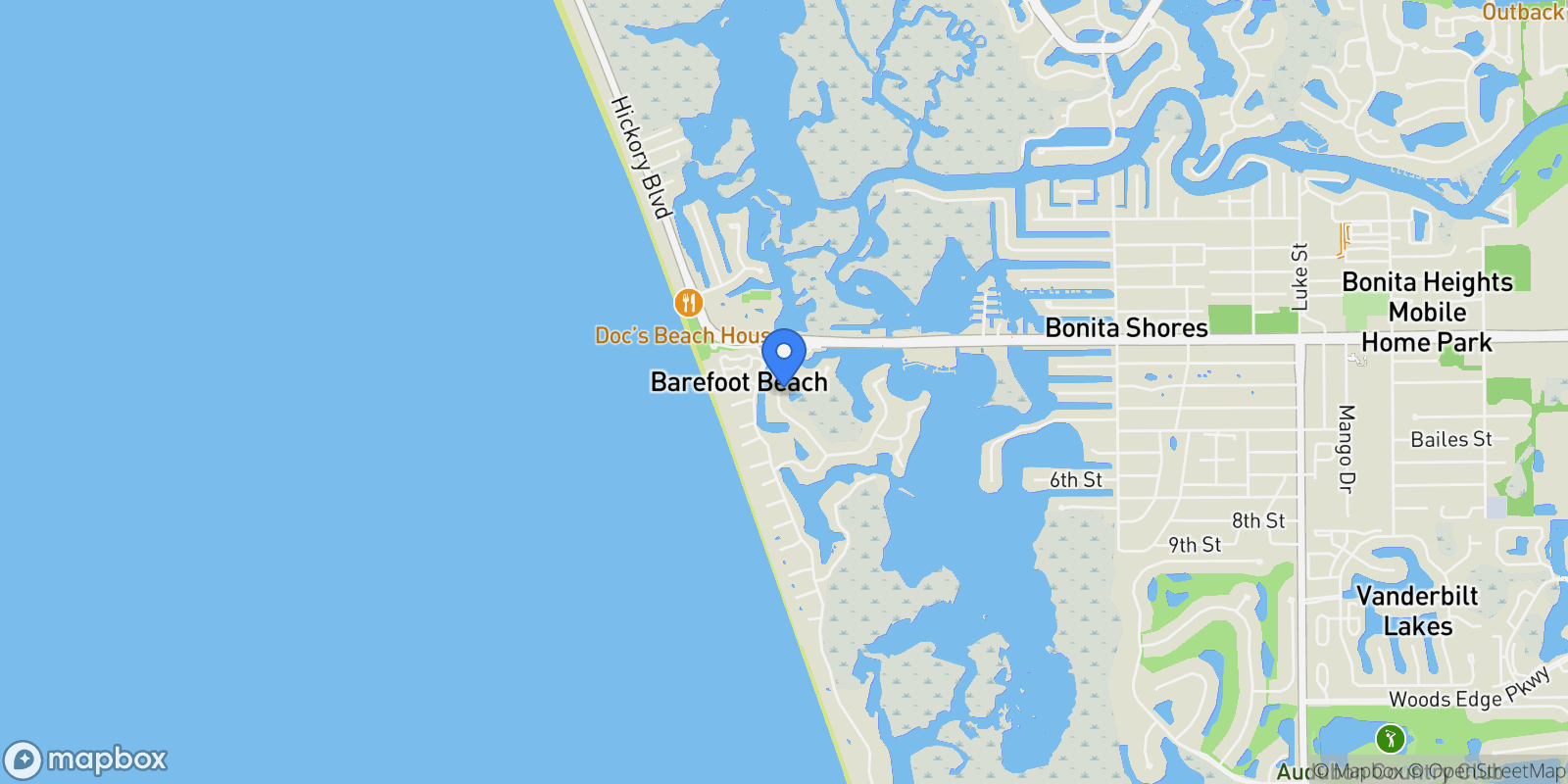 Map showing 192 Topanga Drive, Bonita Springs, Florida, United States.