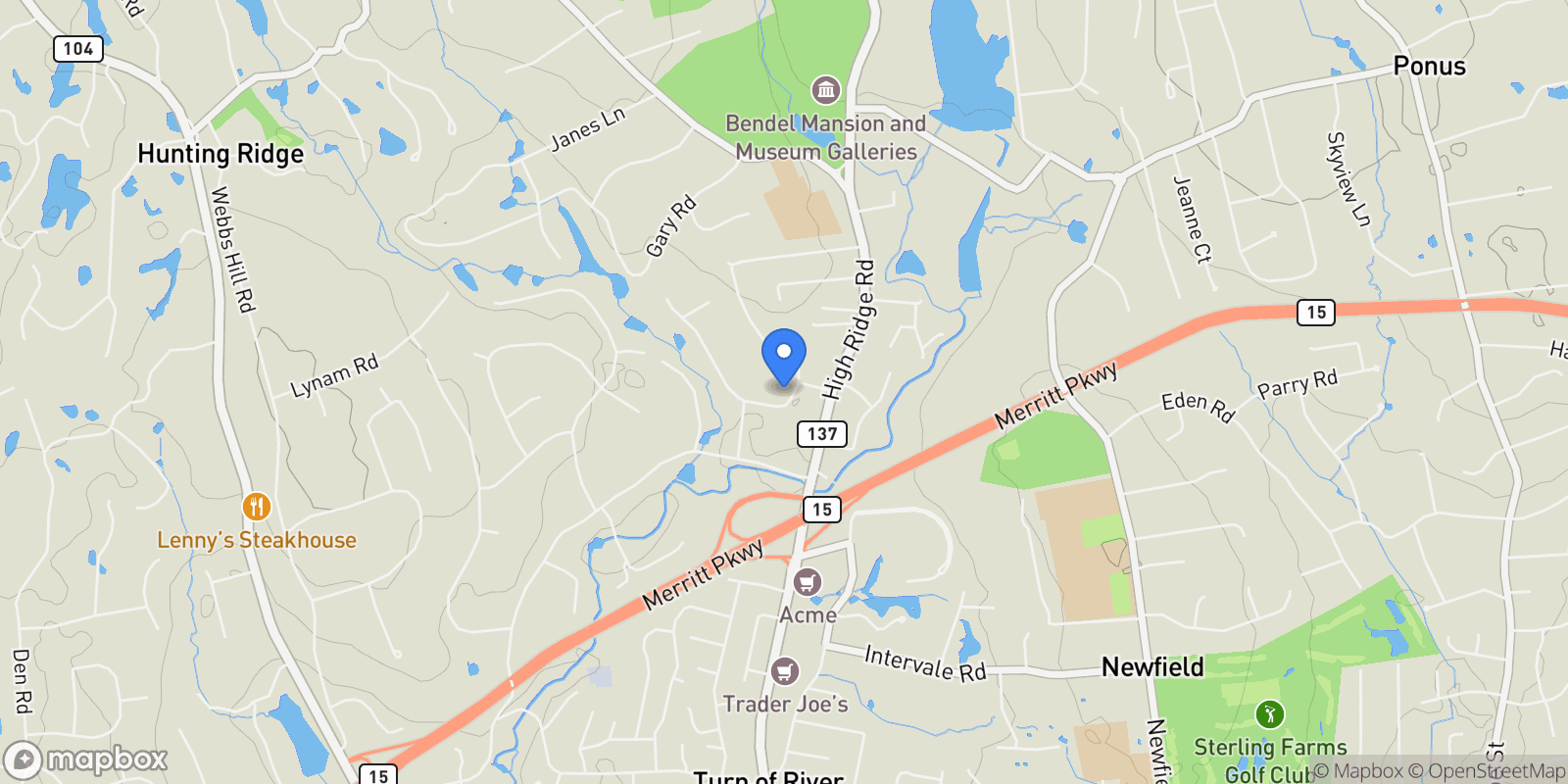 Map showing 45 Opper Road, Stamford, Connecticut, United States.