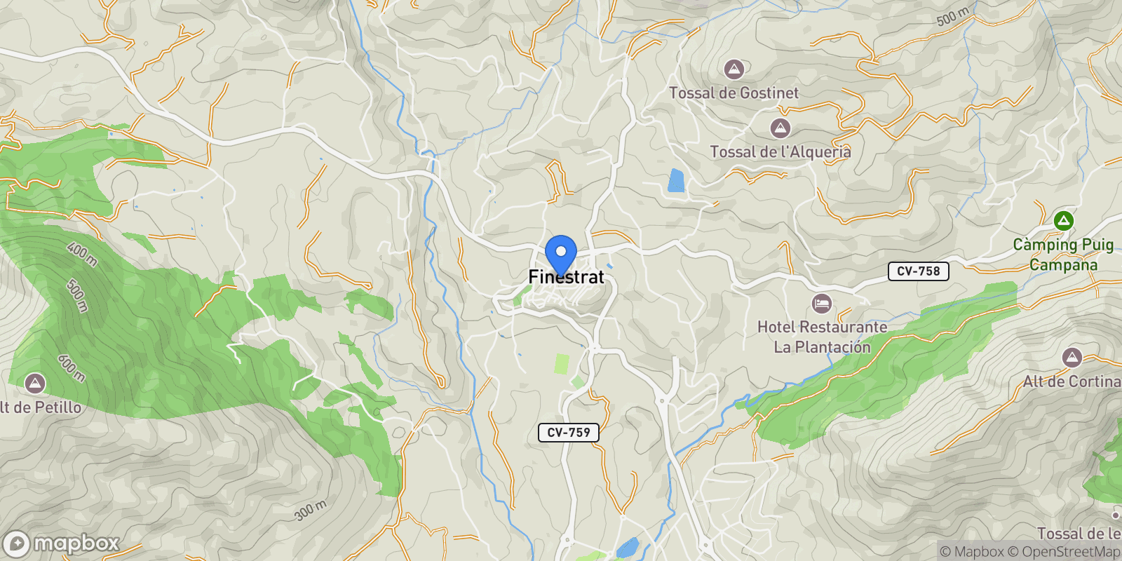 Map showing 03509 Finestrat, Alicante, Spain, Finestrat, Valencian Community, Spain.