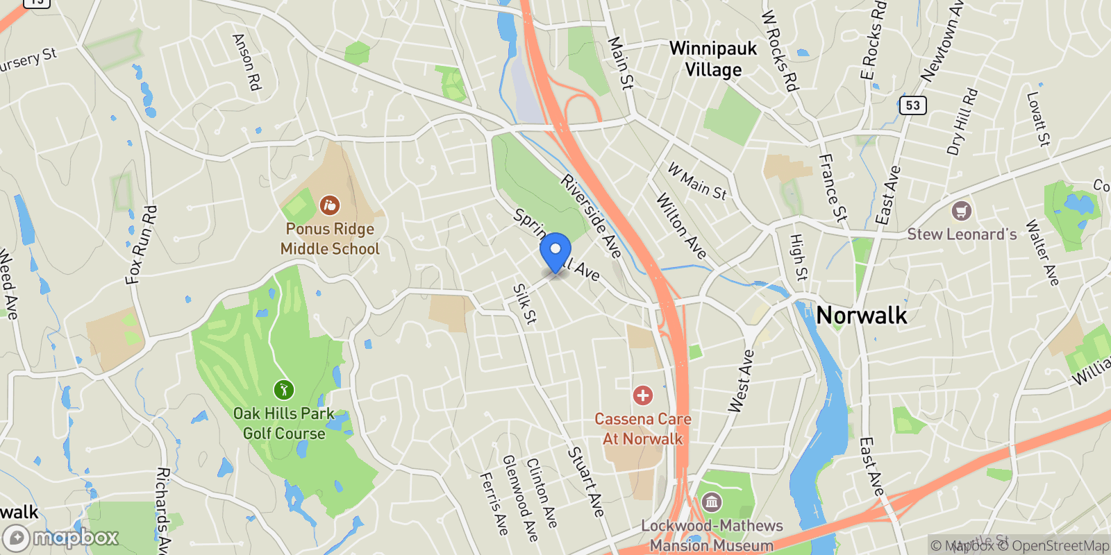 Map showing 7 Girard Street, Norwalk, Connecticut, United States.