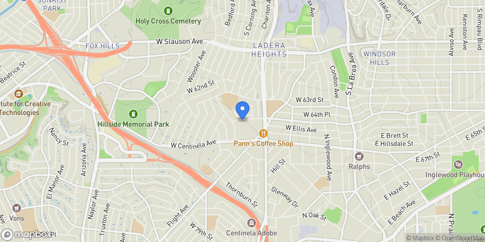 Map showing 5348 Fairview Boulevard, 3, Ladera Heights, CA 90056, Ladera Heights, California, United States.