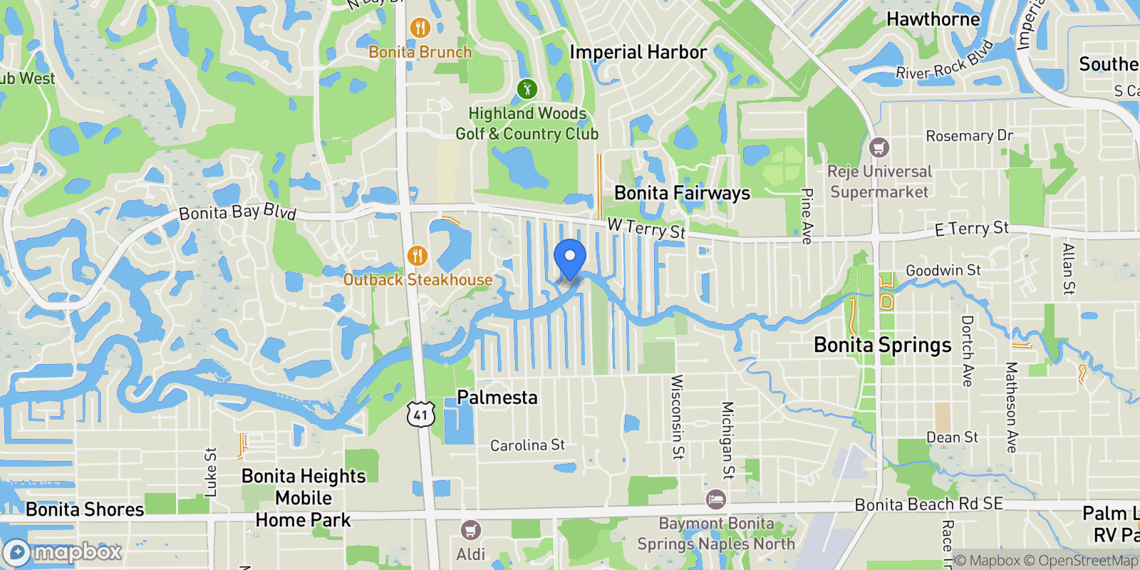 Map showing 27191 Del Lane, Bonita Springs, Florida, United States.