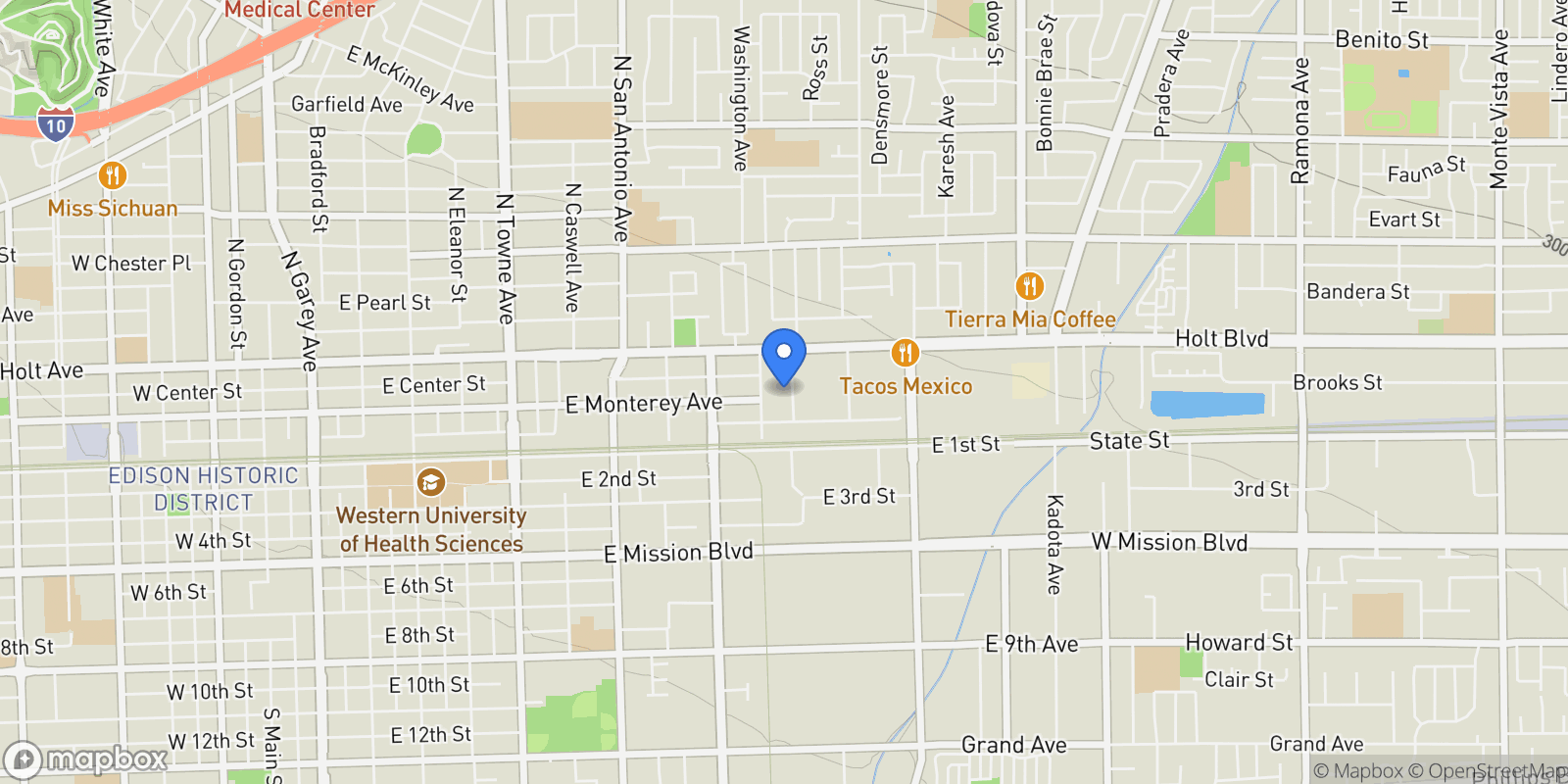 Map showing 343 Clark Ave, Pomona, CA 91767, Pomona, California, United States.