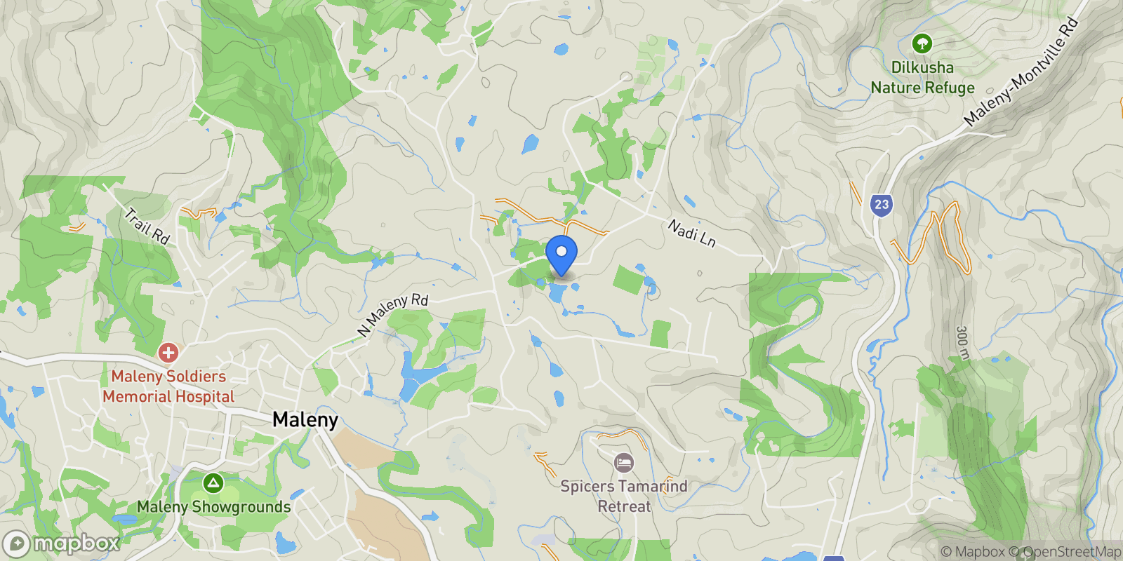 Map showing 46 Burgum Road North Maleny, Sunshine Coast, QLD 4552, North Maleny, Queensland, Australia.