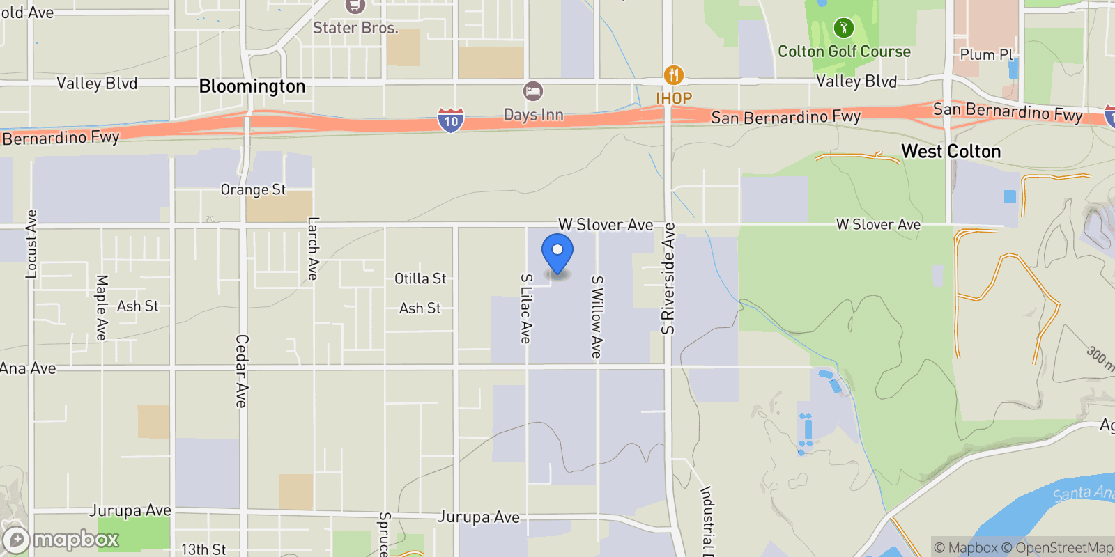 Map showing 2259 S Vista Avenue, Bloomington, CA 92316, Bloomington, California, United States.