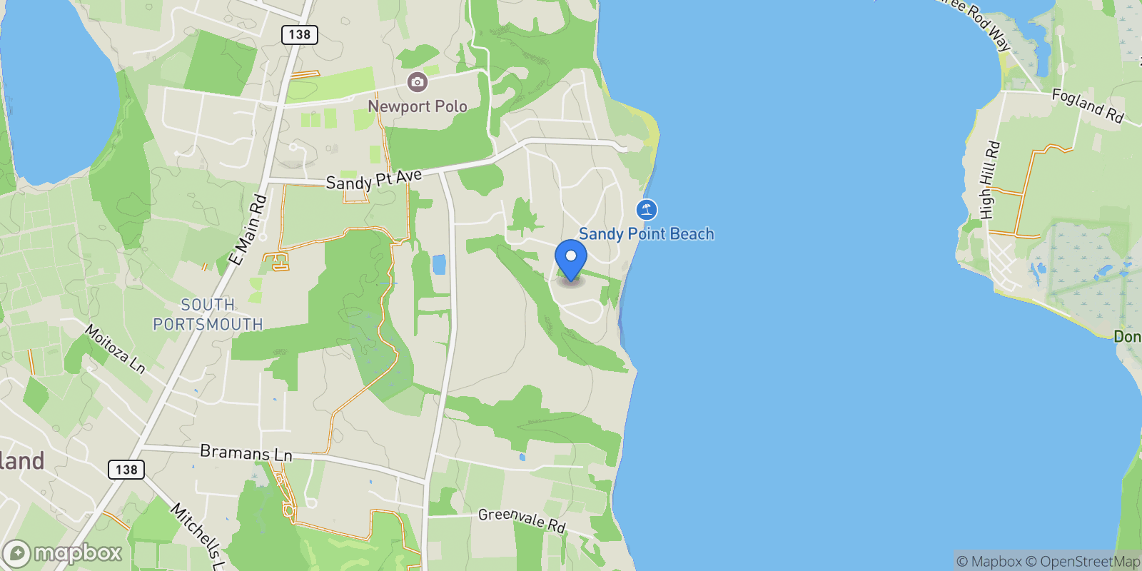 Map showing 50 Eastover Road, Portsmouth, RI 02871, Portsmouth, Rhode Island, United States.
