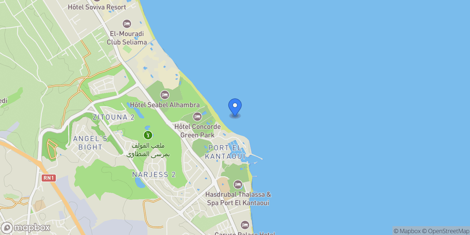 Map showing Hammam Sousse, Sousse, Tunisia.